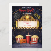 Movie Night Birthday Invitation  Einladung (Vorne/Hinten)