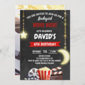 Movie Night Birthday Party Chalkboard Einladung (Vorne/Hinten)