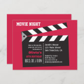 Movie Night Birthday Party Einladung (Vorne/Hinten)