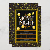 Movie Night Birthday Party - Feuerwerk Popcorn Einladung (Vorne/Hinten)