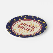 Movie Night Birthday Party - Feuerwerk Popcorn Pappteller (Schrägansicht)