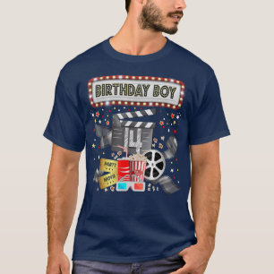 Movie Night Birthday Party Pajama Slumber Popcorn T-Shirt