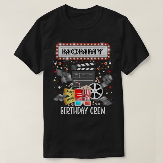 Movie Night Birthday Party Pajama Slumber Popcorn T-Shirt (Design vorne)