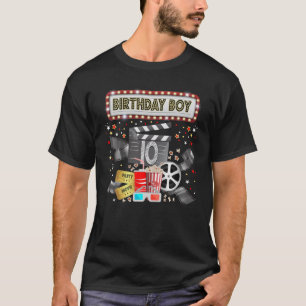 Movie Night Birthday Party Pajama Slumber Popcorn T-Shirt