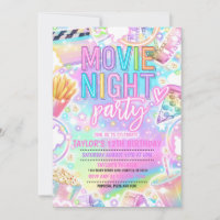 Movie Night Birthday Party Pastell Rainbow Movie