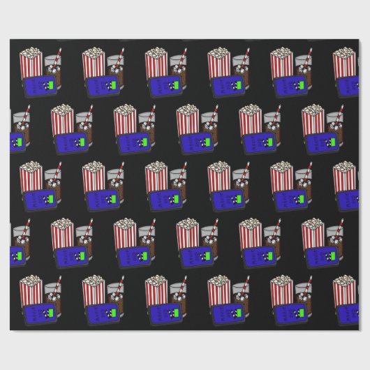 Movie Night Birthday Thema Geschenkpapier (Flach)