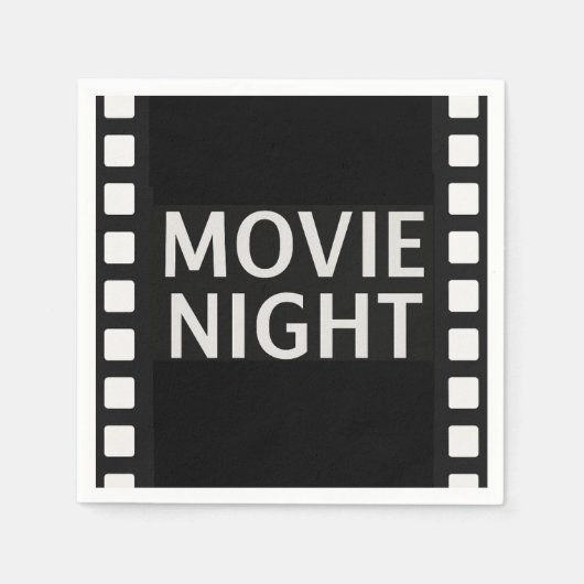 Movie Night | Black & White Film Serviette (Vorderseite)