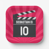 Movie Night Clapperboard Geburtstagsparty Pappteller (Vorderseite)
