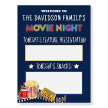 Movie Night Concept Stand Family Poster