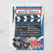 Movie Night Hollywood Birthday Party Einladung (Vorderseite)
