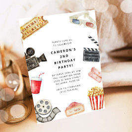 Movie Night Kids Birthday Party Invitation Einladung