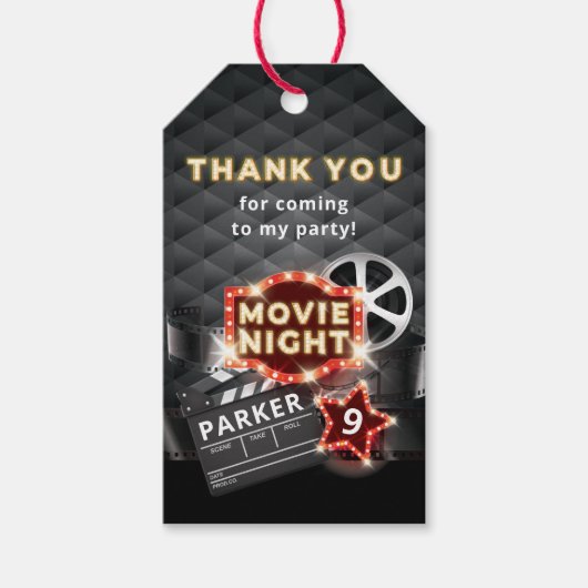 Movie Night Luxury Geburtstag Vielen Dank Geschenkanhänger (Vorderseite)