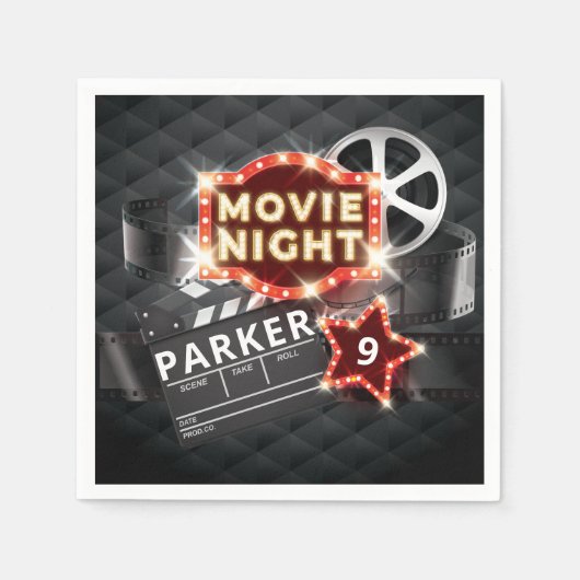 Movie Night Luxury Personalisiert Serviette (Vorderseite)