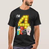 Movie Night Party 4th Birthday Movie Theme Kids Bi T-Shirt (Vorderseite)