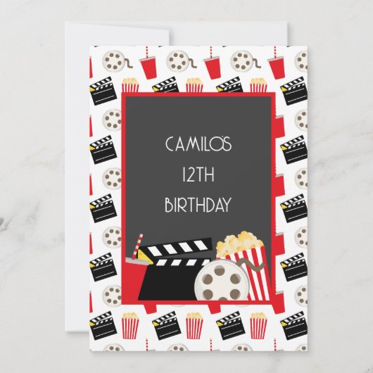 MOVIE NIGHT PARTY EINLADUNG (Rückseite)