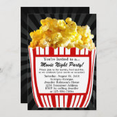 Movie Night Popcorn Custom Party Einladungen (Vorne/Hinten)