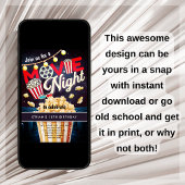 Movie Night Popcorn Kindergeburtstag Einladung