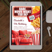 Movie Night Teenage Girl Birthday Einladung