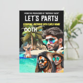 Movie Poster Island Beach Thriller DIY Geburtstag Einladung (Stehend Vorderseite)