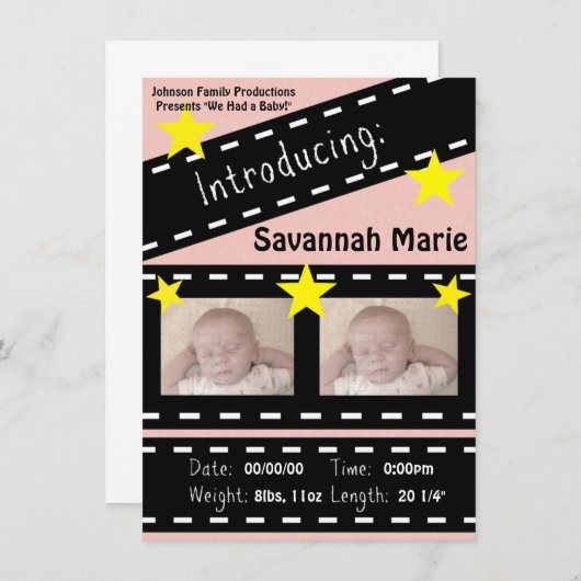 Movie Reel Clapper Board Ankündigung (Vorne/Hinten)