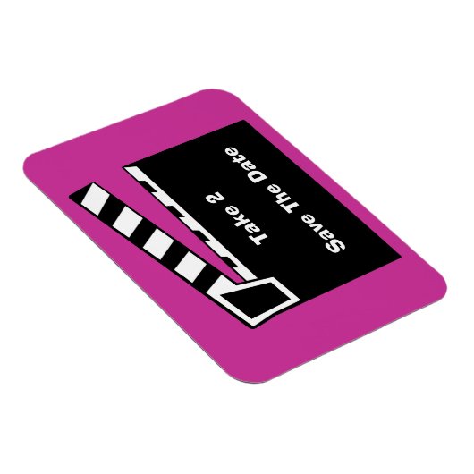 Movie Slate Clapperboard Save the Date Flexi Magnet (Rechte Seite)
