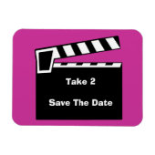 Movie Slate Clapperboard Save the Date Flexi Magnet (Horizontal)
