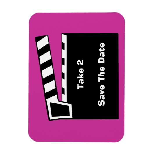 Movie Slate Clapperboard Save the Date Flexi Magnet (Vertikal)