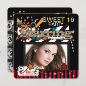 Movie Star 16 . Geburtstag Party Einladungen (Vorne/Hinten)