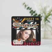 Movie Star 16 . Geburtstag Party Einladungen (Stehend Vorderseite)