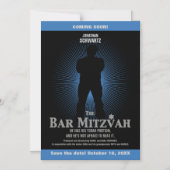 Movie Star Bar Mitzvah Black Navy Magneteinladung (Vorderseite)