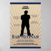 Movie Star Bar Mitzvah Poster Tan Navy Blue (Vorne)