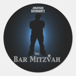 Movie Star Bar Mitzvah Sticker Black Navy Blue