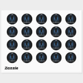 Movie Star Bar Mitzvah Sticker Black Navy Blue (Blatt)
