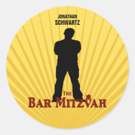 Movie Star Bar Mitzvah Sticker Gelb Blau