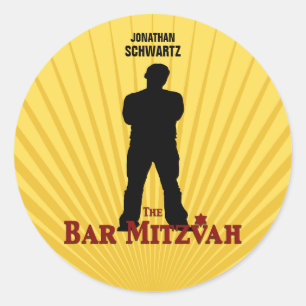 Movie Star Bar Mitzvah Sticker Gelb Blau