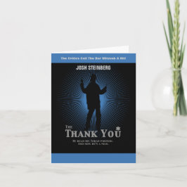 Movie Star Bar Mitzvah Vielen Dank Black Navy Blue Dankeskarte