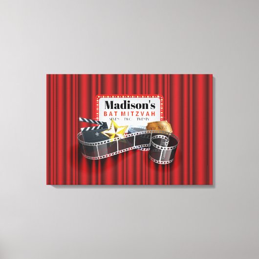 MOVIE STAR Bat Bar Mitzvah Unterschreiben in MEMOR Leinwanddruck (Vorderseite)