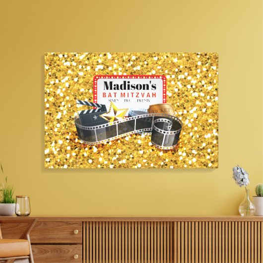 MOVIE STAR Bat Bar Mitzvah Unterschreiben in MEMOR Leinwanddruck (Insitu (Wohnzimmer))