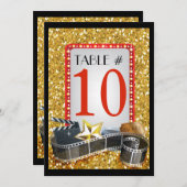 MOVIE STAR Bat Mitzvah Tischnummer Karte (Vorne/Hinten)