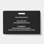 Movie Star Birthday Bash VIP Pass Ausweis (Rückseite)