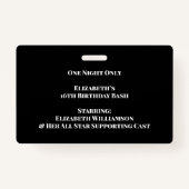 Movie Star Birthday Bash VIP Pass Ausweis (Rückseite)