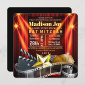 MOVIE STAR HOLLYWOOD Bat Mitzvah Einladung (Vorne/Hinten)