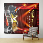 MOVIE STAR HOLLYWOOD Bat Mitzvah Invitation Wandteppich (Beispiel (Horizontal))
