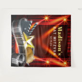 MOVIE STAR HOLLYWOOD Bat Mitzvah Invitation Wandteppich (Vorderseite (Horizontal))