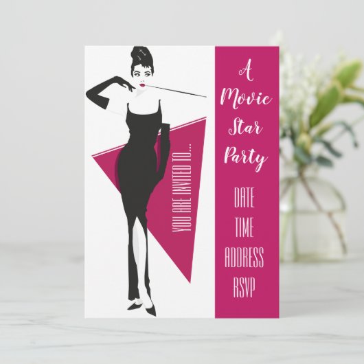 Movie Star Hollywood Kleid up Party Einladung (Stehend Vorderseite)
