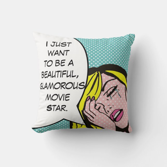 Movie Star Pop Art Throw Kissen (Vorderseite)
