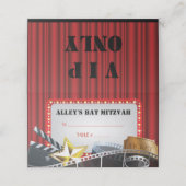 MOVIE STAR VIP Bar Bat Mitzvah Sitzungs-Escortkart Platzkarte (Außenseite Aufgefaltet)