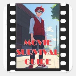 Movie Survival Guide Mascot Square Aufkleber