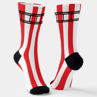 Movie Theater Cinema Lover Stripes and Clap Board Socken