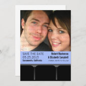 Movie Theater Foto Save the Date einladen, Blau (Vorne/Hinten)